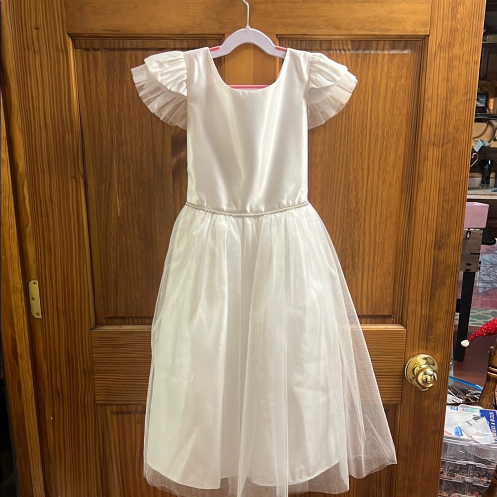 White Dress with Puff Sleeves